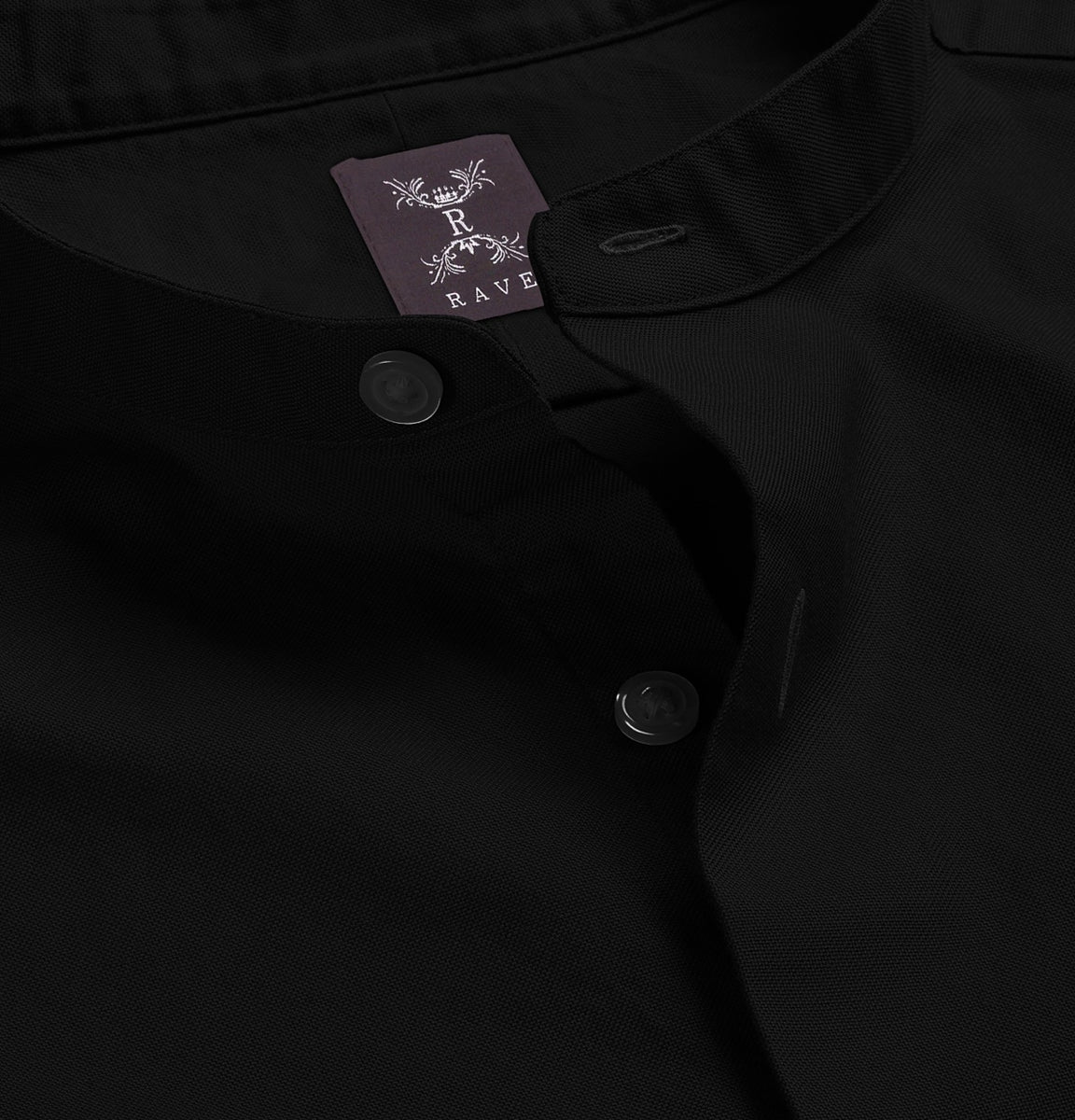 トップス LOHEN BAND COLLAR SLIT SHIRT Airthreads Men's Shirt, Long Sleeve, Wrinkle-resistant Cotton