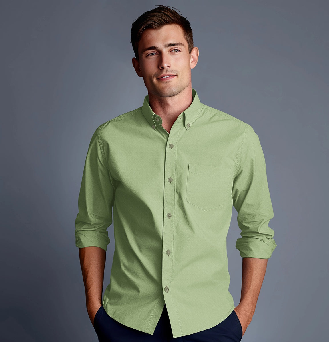 Airthreads Men's Shirt, Wrinke Resistant Oxford, Long Sleeve