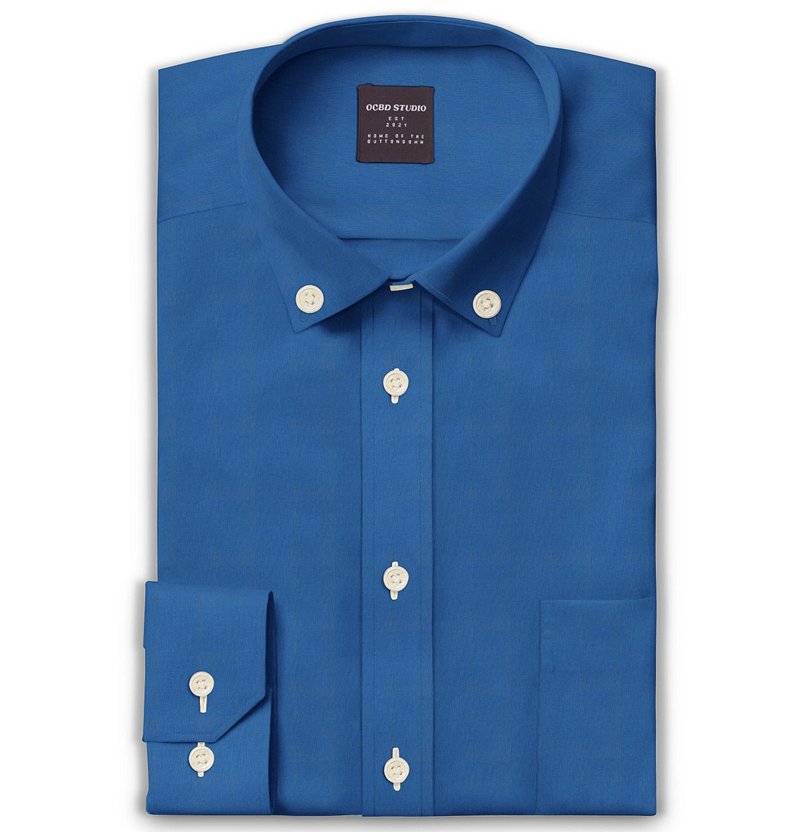 Airthreads Men's Shirt, Oxford, Long Sleeve, Cerulean