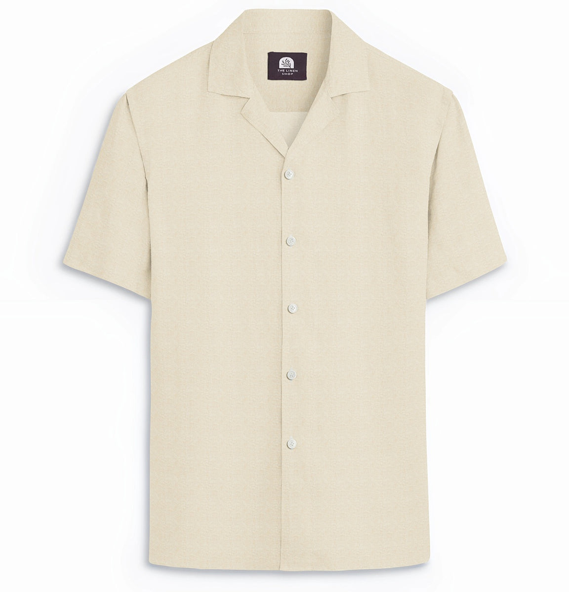 Camp Collar Linen Shirt in Light Beige – Airthreads
