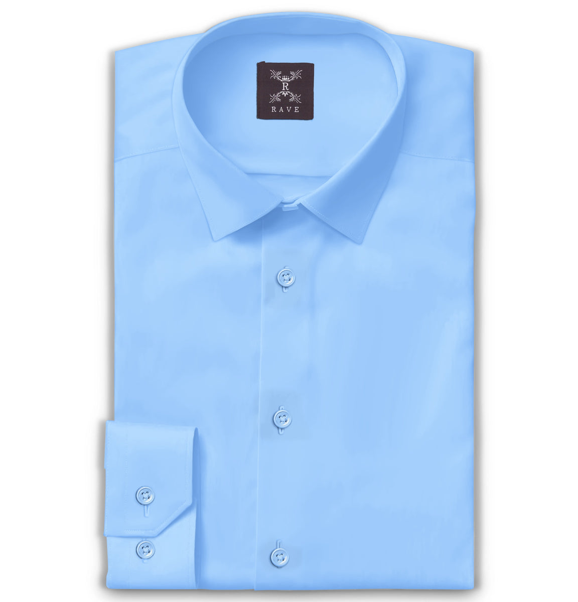 Men'S Poly Satin Lycra Sky Blue Digital Printed Shirt