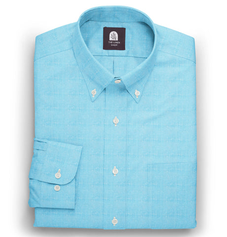 Pure Linen Button-Down - Long Sleeve - Aqua