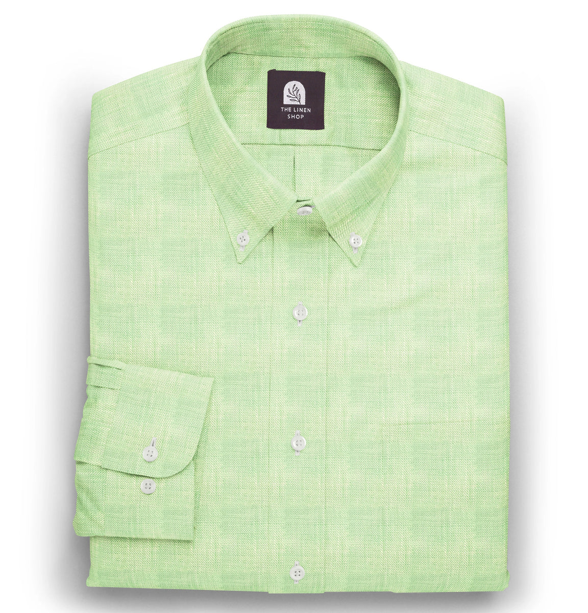 Airthreads Men's Shirt, Linen, Button Down, Long Sleeve, Mint Green