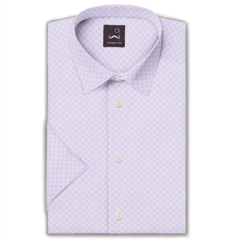 Pure Cotton - Short Sleeve - Light Lavender with Rosettes