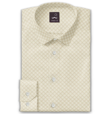 Pure Cotton - Long Sleeve - Light Khaki with Rosettes