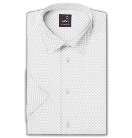 Pure Cotton - Short Sleeve - White with Gray Discs