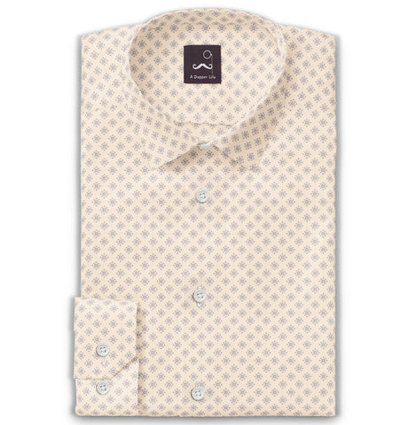 Pure Cotton - Long Sleeve - Ecru with Gray Stars