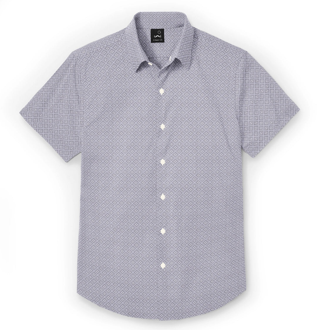 Airthreads Men's Shirt, Pure Cotton, Short Sleeve, Gray Airthreads Men's Shirt, Pure Cotton, Short Sleeve, Gray