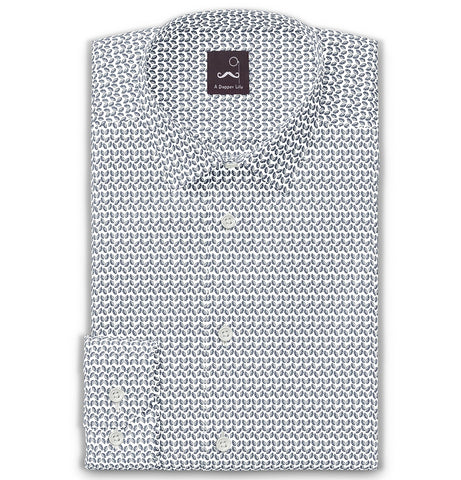 Pure Cotton - Semi-Spread Collar - Long Sleeve - Polar Snowleaf