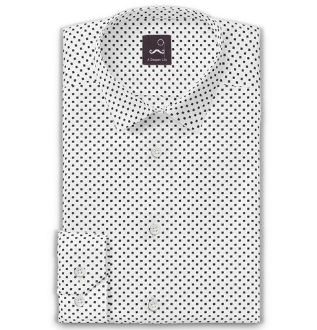 Pure Cotton - Semi-Spread Collar - Long Sleeve - Mini Matrix
