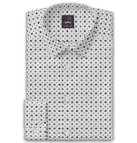 Pure Cotton - Semi-Spread Collar - Long Sleeve - Star Flora