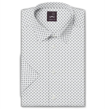 The White Flower Print short sleeve shirt