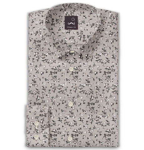 Pure Cotton - Semi-Spread Collar - Long Sleeve - Vintage Blossom