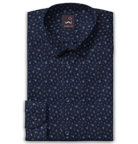 Pure Cotton - Long Sleeve - Navy Floral Print