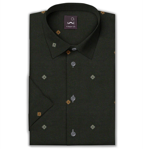Pure Cotton - Short Sleeve - Olive Diamond