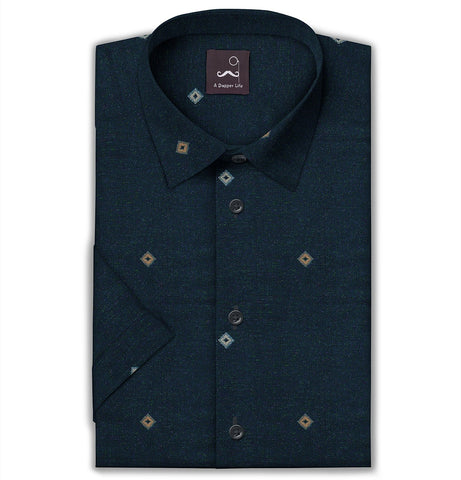 Pure Cotton - Short Sleeve - Teal Diamond
