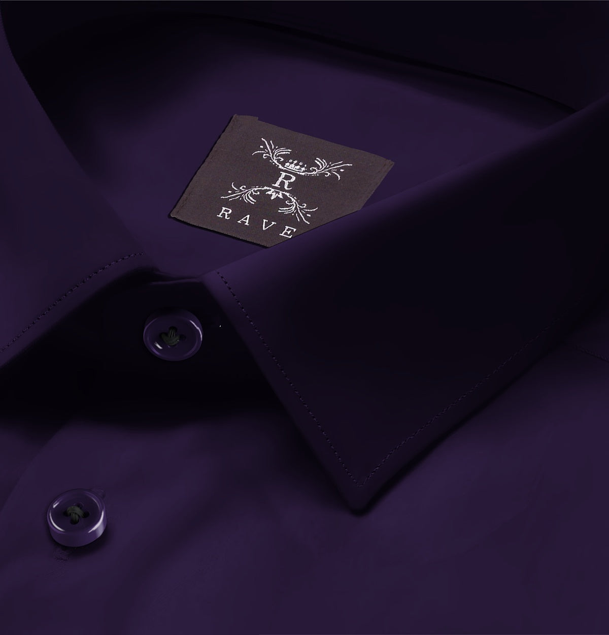 Men’s Regular Fit Dress Shirt With Convertible Cuffs – 60% Cotton 40% Polyester, Purple, 15.5 Neck 35 Sleeve