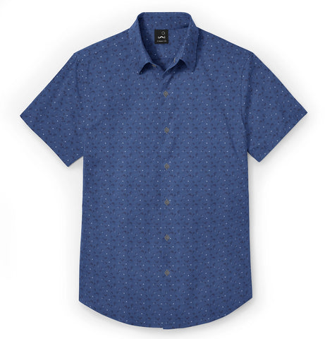 Pure Cotton - Short Sleeve - Blue Floral Print