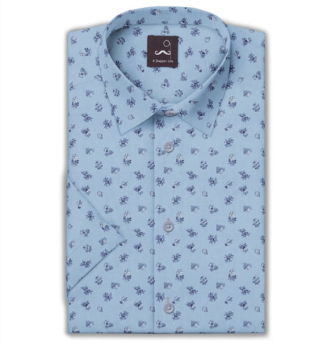 Pure Cotton - Short Sleeve- Blue Blossom