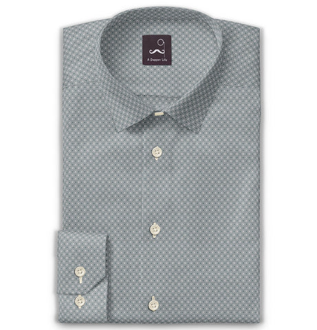 Pure Cotton - Semi-Spread Collar - Long Sleeve - Gray Tile