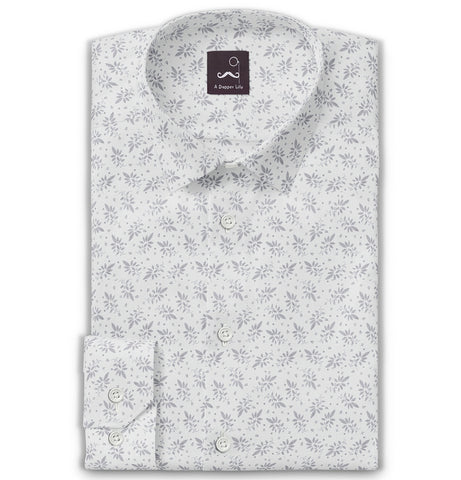 Pure Cotton - Long Sleeve - White Botanical Breeze