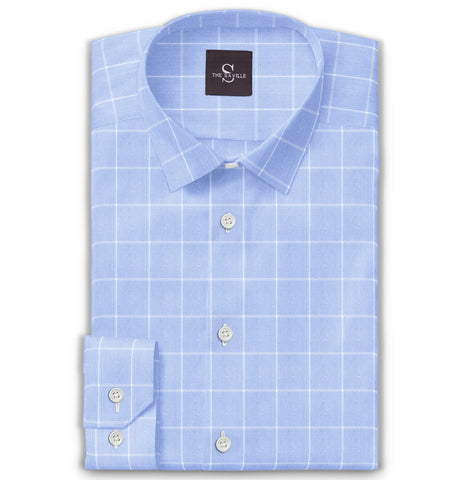 Wrinkle-free Blue Box Checks - Long Sleeve