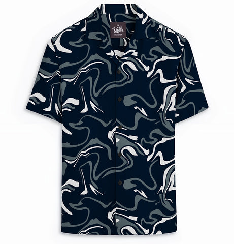 Wrinkle-Free - Swirls Abstract - Camp Collar