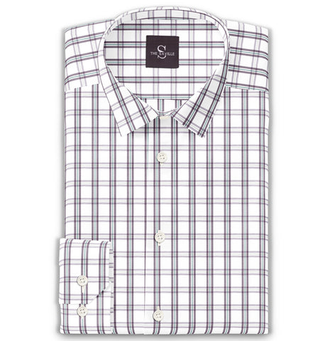 Wrinkle-free Brown and Green Checks - Long Sleeve