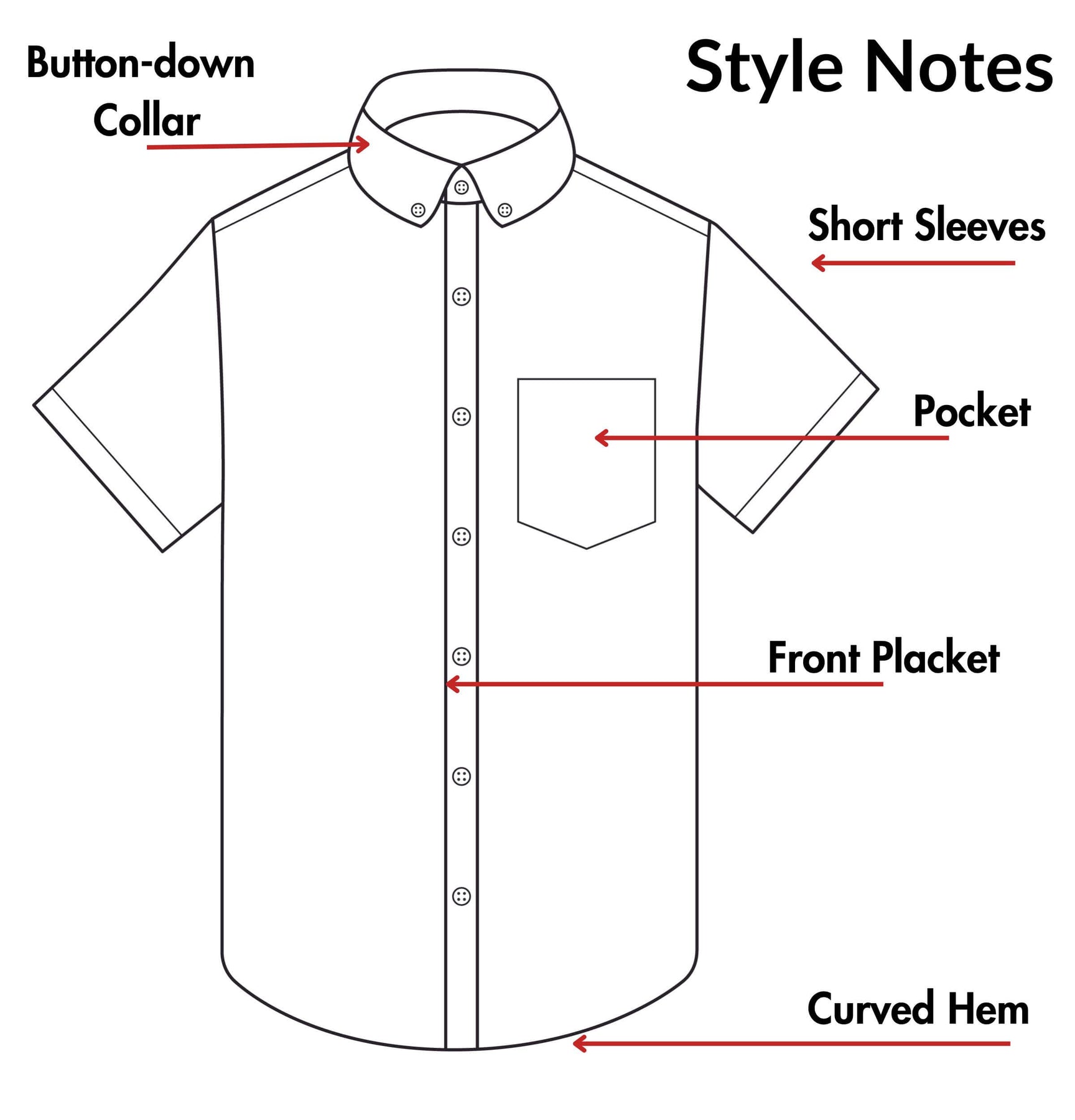 Short Sleeve Button-Down Collar Shirt