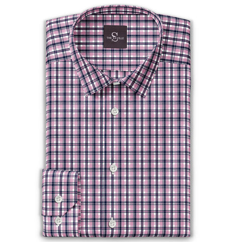 Wrinkle-free - Long Sleeve - Pink Checks