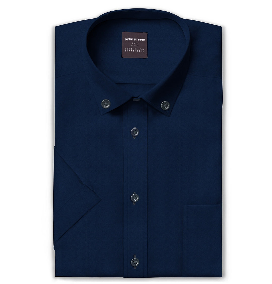 Airthreads Men's Shirt, Wrinke Resistant Oxford, Short Sleeve, Royal Blue,  Tailored Fit