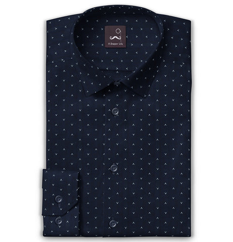 Pure Cotton - Long Sleeve - Navy Shards