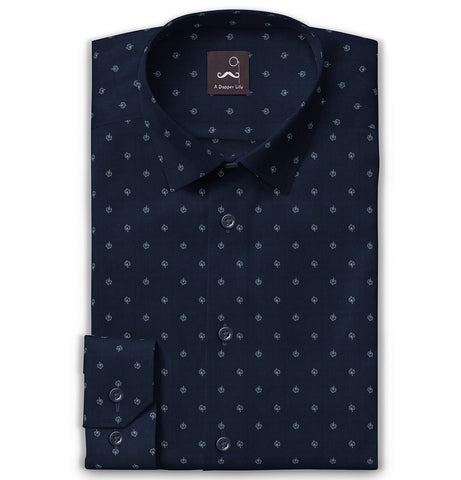 Pure Cotton - Long Sleeve - Navy Vine