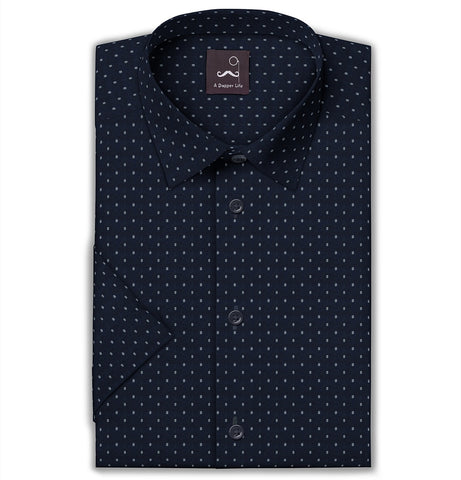 Pure Cotton - Short Sleeve - Navy Snowfall