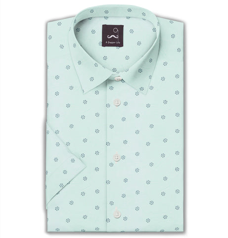 Pure Cotton - Short Sleeve - Mint Floral Print