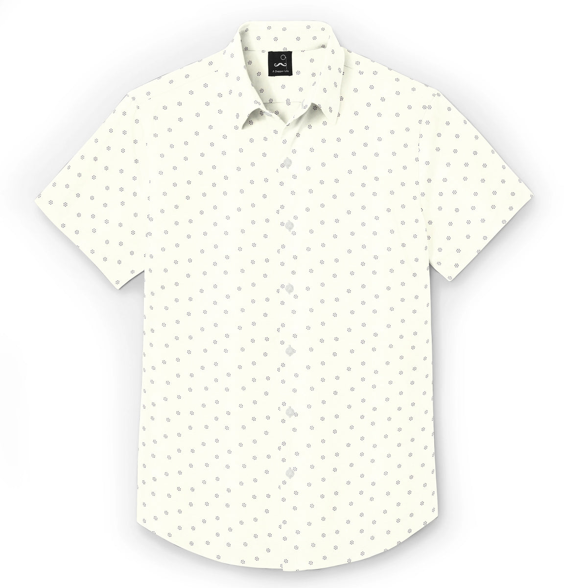 Airthreads Men's Shirt, Pure Cotton, Short Sleeve, Cream Floral Print ...