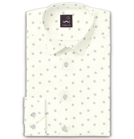 Pure Cotton - Long Sleeve - Cream Floral Print