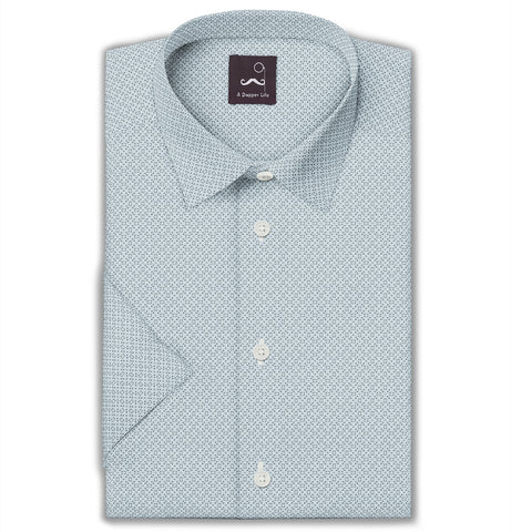 Pure Cotton - Semi-Spread Collar - Short Sleeve - Blizzard