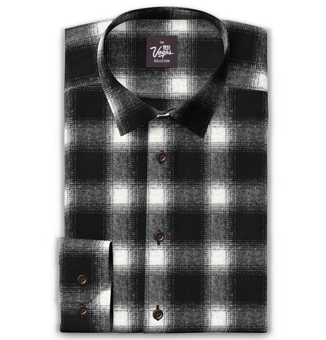 Everyday Flannel - Long Sleeve - Black & White Plaid