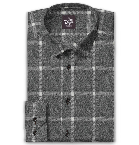 Everyday Flannel - Long Sleeve - Snowy Black Plaid