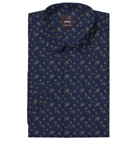 Pure Cotton - Short Sleeve- Vintage Floral Navy