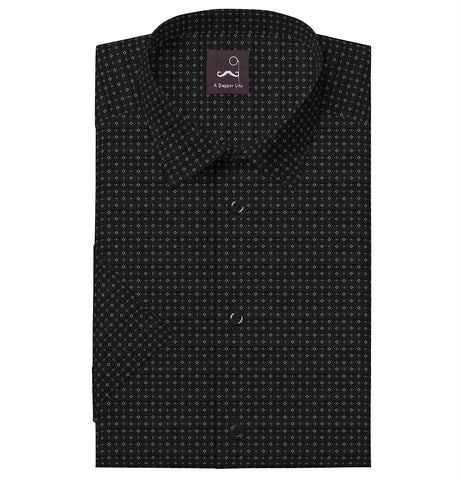 Pure Cotton - Short Sleeve- Black Diamond Grid