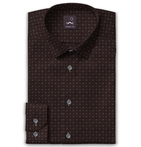 Pure Cotton - Long Sleeve - Chocolate Diamond Grid