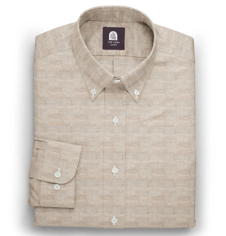 Pure Linen Button-Down - Long Sleeve - Tan