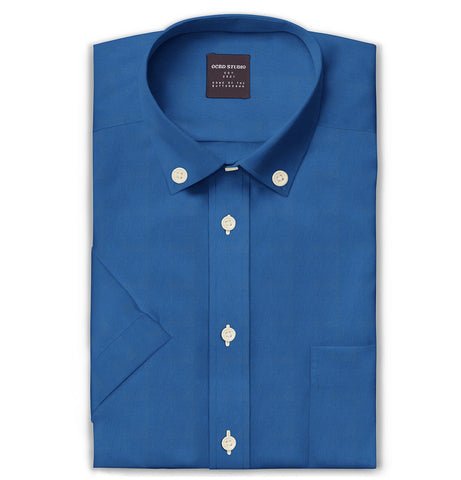 Oxford - Button-Down Collar - Short Sleeve - Cerulean