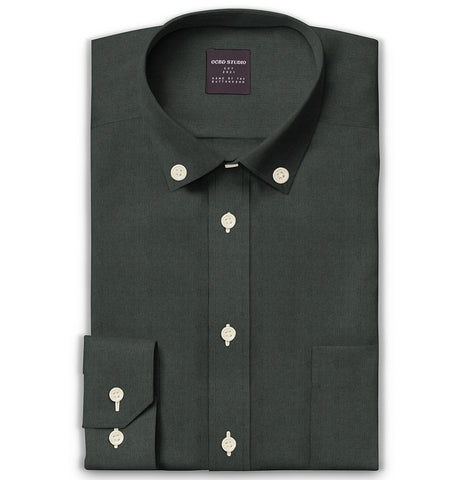 Oxford - Button-Down Collar - Long Sleeve - Gray