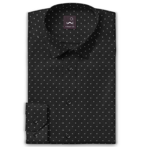 Pure Cotton - Long Sleeve - Black Geometric Print