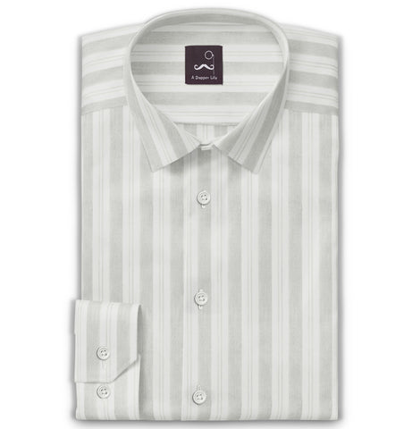 Pure Cotton - Long Sleeve - Gray Stripe Print
