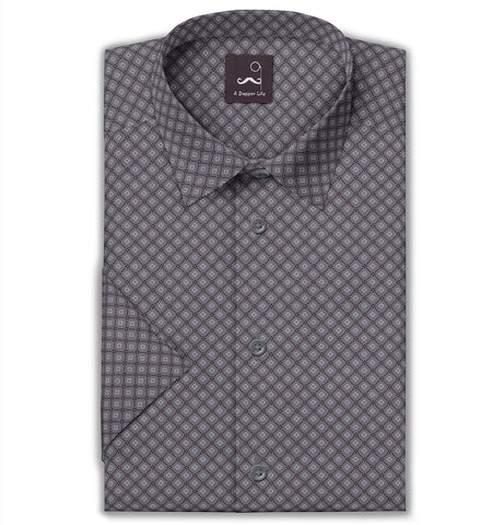 Pure Cotton - Short Sleeve- Warm Gray Mosaic