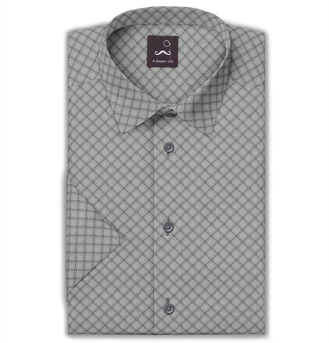 Pure Cotton - Short Sleeve- Cool Gray Mosaic